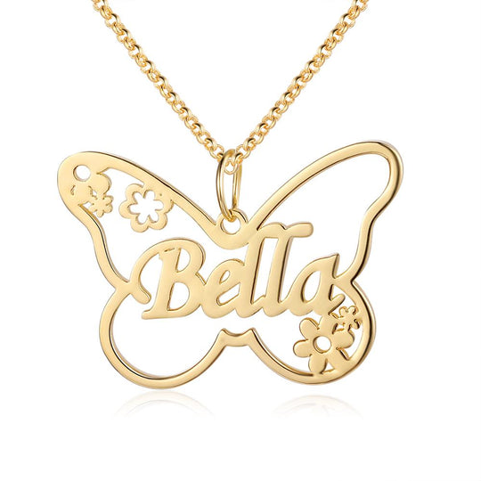 Butterfly Name Necklace Personalized Name Necklaces