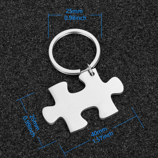 2-Piece Personalized Couple's Initial and Anniversary Date Puzzle Keychain-Boots N Bags Heaven-Boots N Bags Heaven