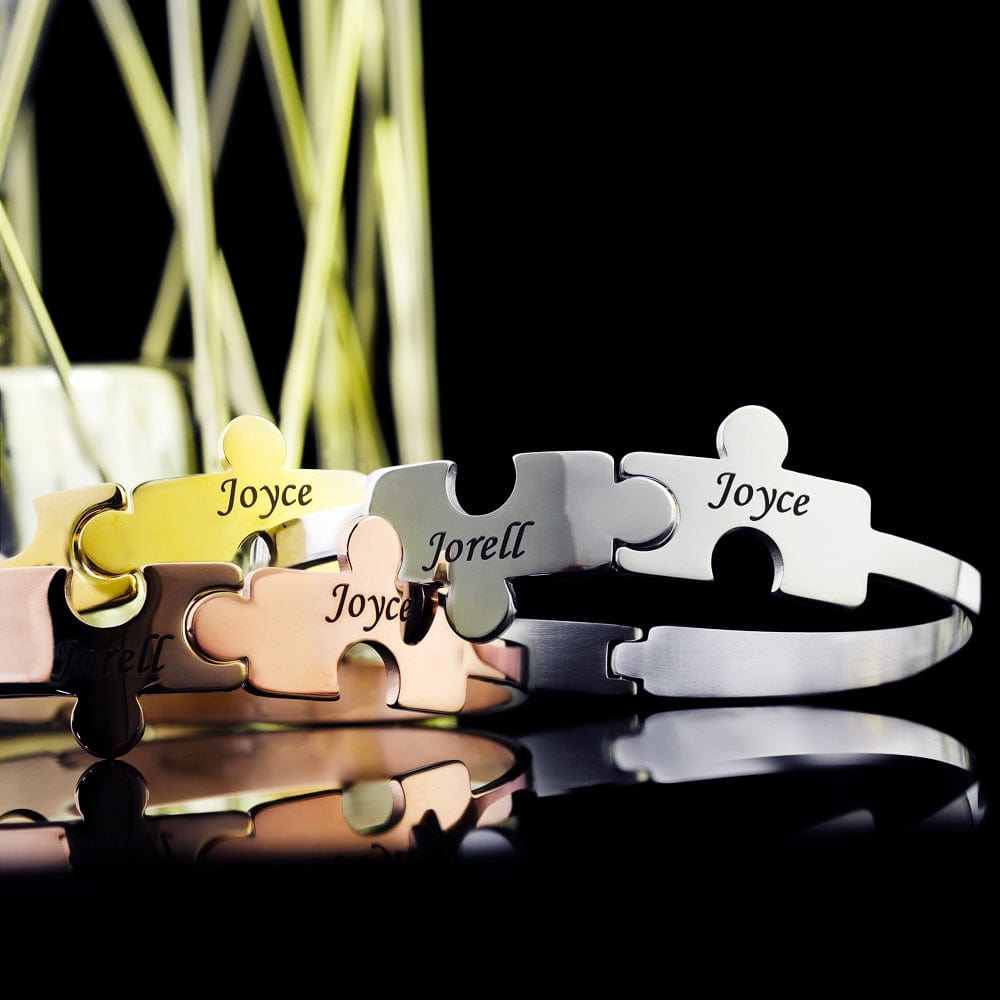 2 Puzzle bracelet-adjustable size Dainty Jigsaw Chain Bracelet Bracelet For Woman MelodyNecklace