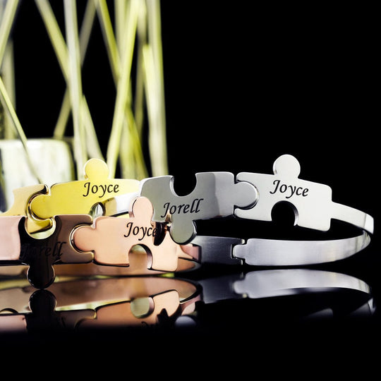 2 Puzzle bracelet-adjustable size Dainty Jigsaw Chain Bracelet Bracelet For Woman MelodyNecklace
