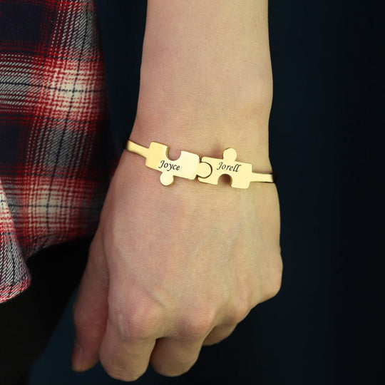 2 Puzzle bracelet-adjustable size Dainty Jigsaw Chain Bracelet Bracelet For Woman MelodyNecklace