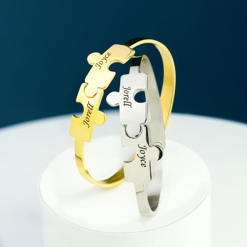 2 Puzzle bracelet-adjustable size Dainty Jigsaw Chain Bracelet Bracelet For Woman MelodyNecklace