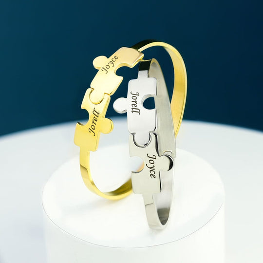 2 Puzzle bracelet-adjustable size Dainty Jigsaw Chain Bracelet Bracelet For Woman MelodyNecklace
