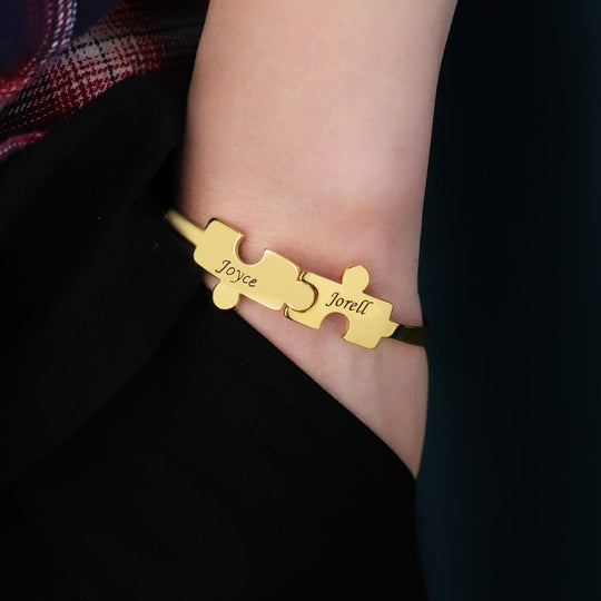 2 Puzzle bracelet-adjustable size Dainty Jigsaw Chain Bracelet Bracelet For Woman MelodyNecklace