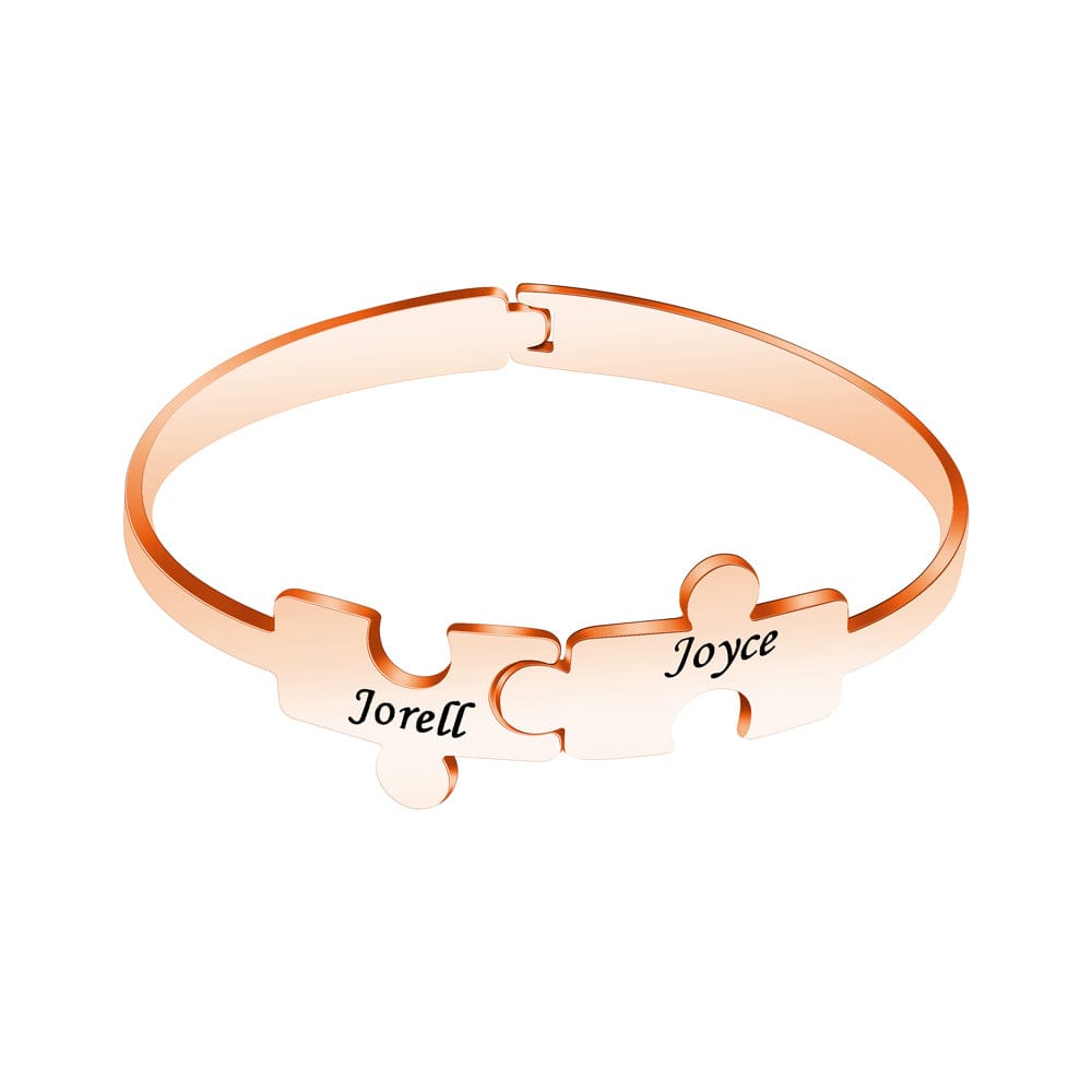 2 Puzzle bracelet-adjustable size Dainty Jigsaw Chain Bracelet Rose Gold Bracelet For Woman MelodyNecklace