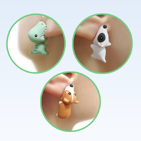 Funny earring Cute animal bite earrings dog earring cat earrings dinosaur earrings