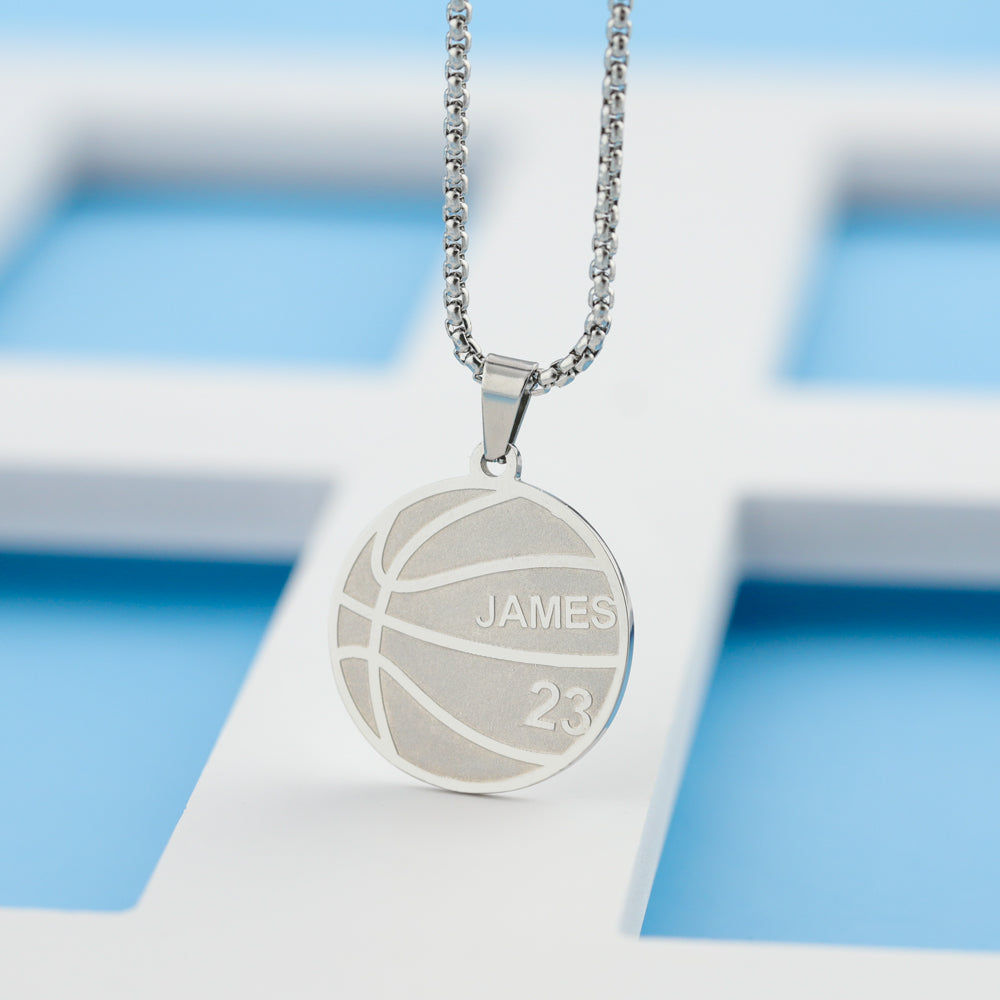 Personalized basketball Necklace-Believe In Yourself, Forever Partner