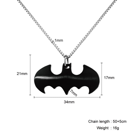 Halloween Jewelry Black Bat Necklace