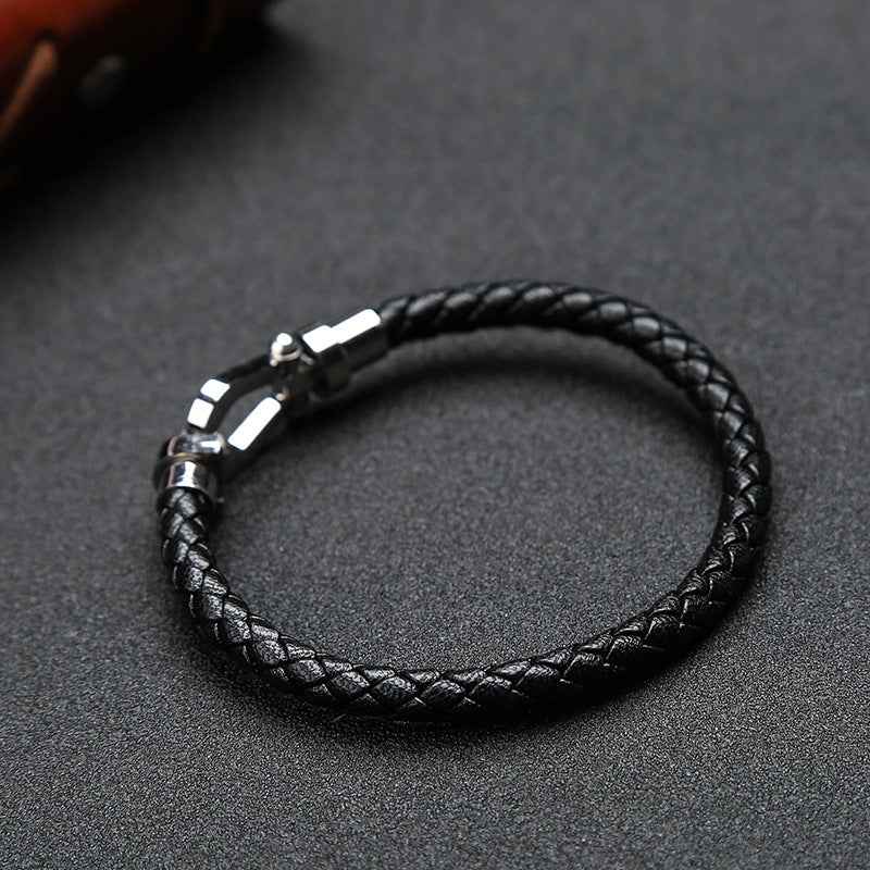 Hoof Buckle Leather Bracelet Men's Bracelet Creative Gift