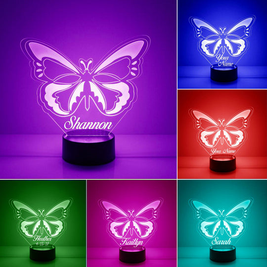 Personalized Butterfly Night Light Custom Name Lamp Gifts for Family