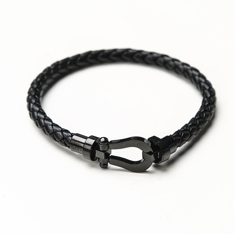 Hoof Buckle Leather Bracelet Men's Bracelet Creative Gift