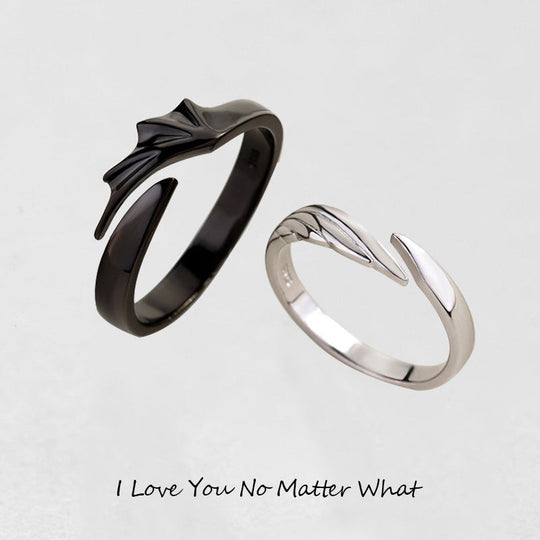 Angle and Evil Couple Ring-Adjustable size