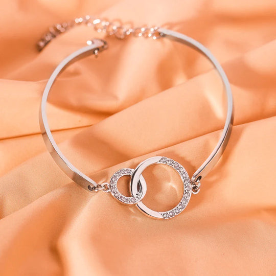 To My Daughter Mother and Daughter Forever Linked Together Circle Bracelet