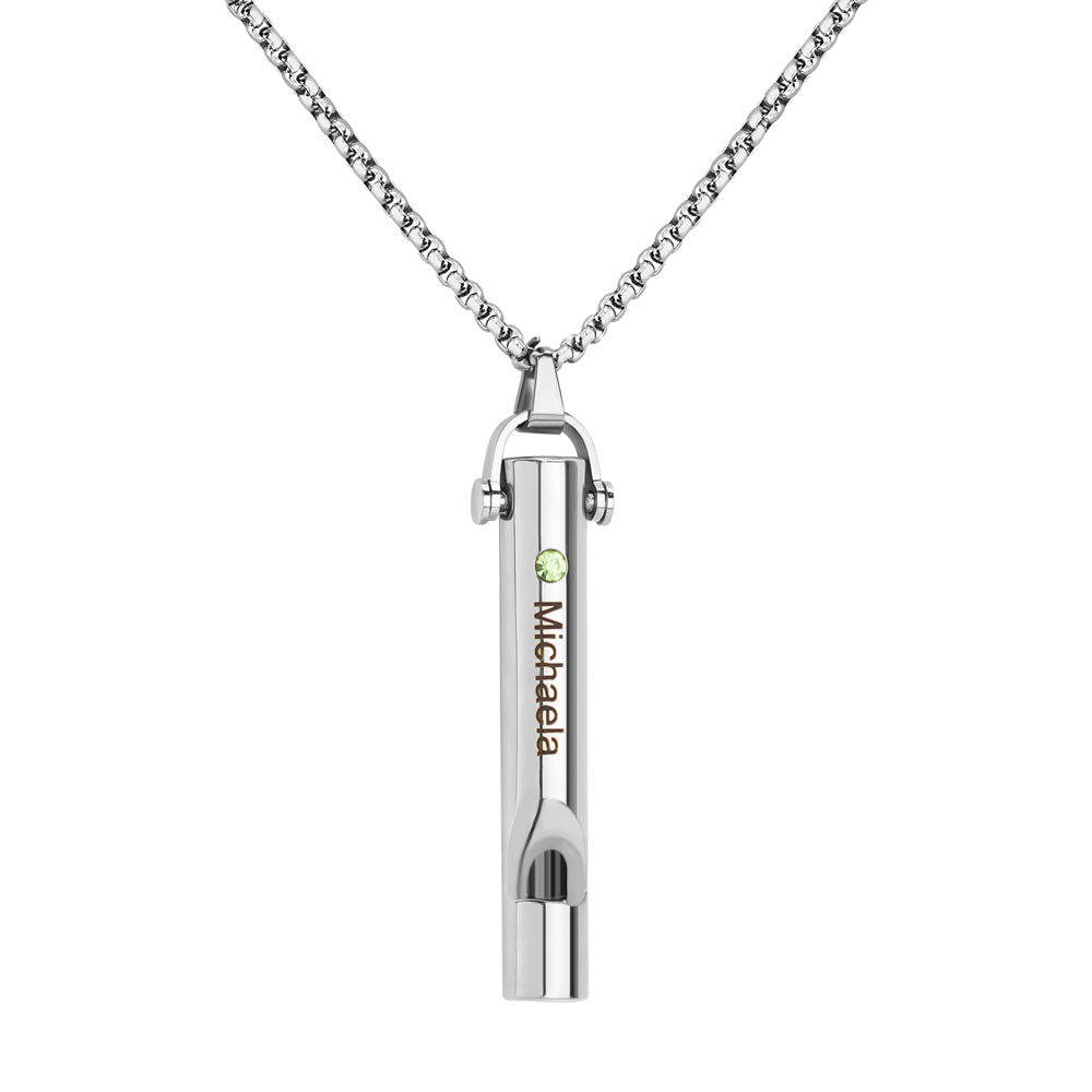 Personalized Whistle Pendant Necklace