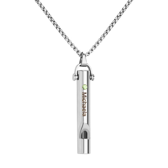 Personalized Whistle Pendant Necklace