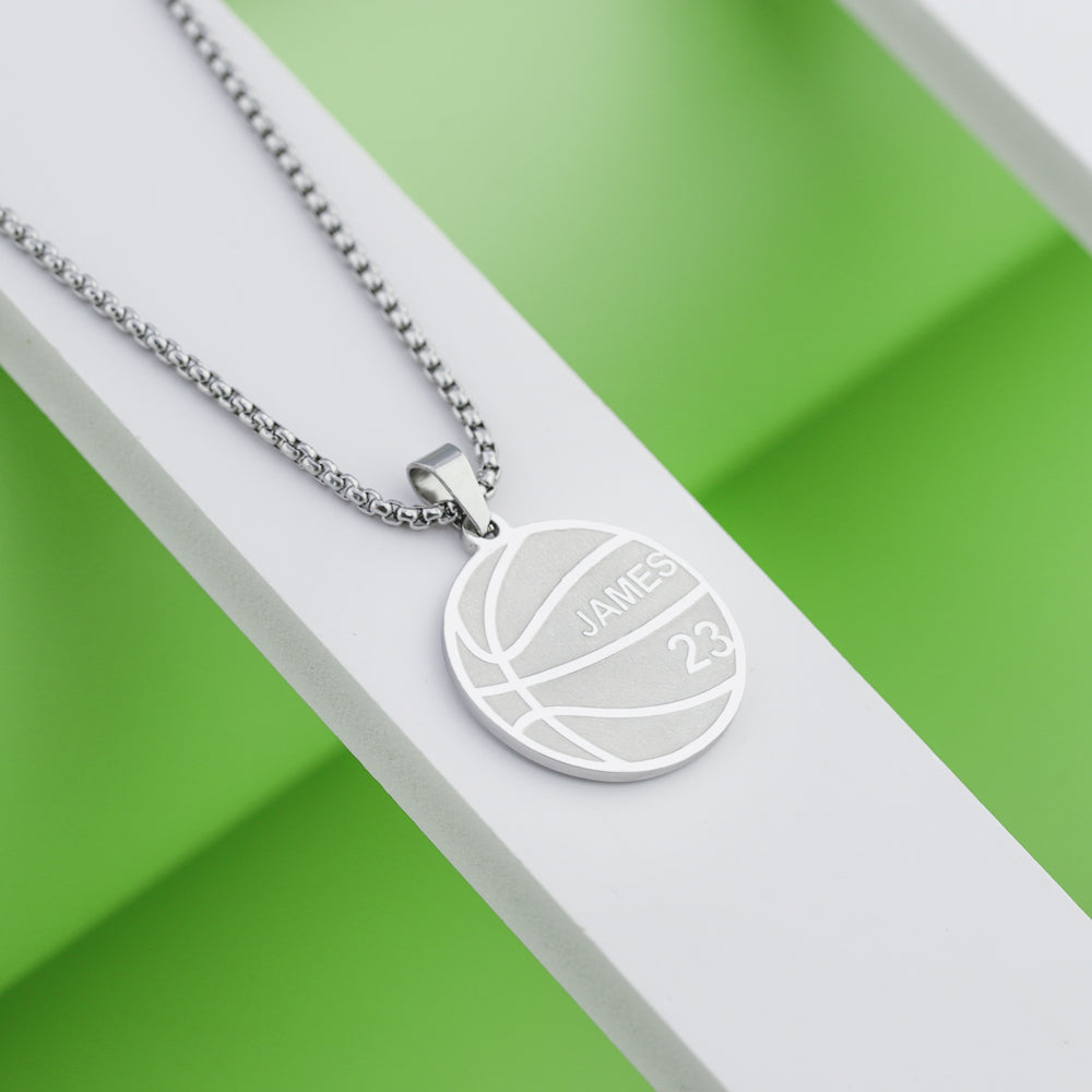 Personalized basketball Necklace-Believe In Yourself, Forever Partner