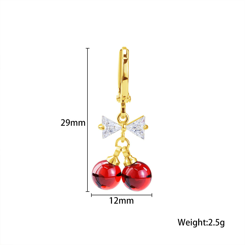 Cherry Stud Earrings or Necklace