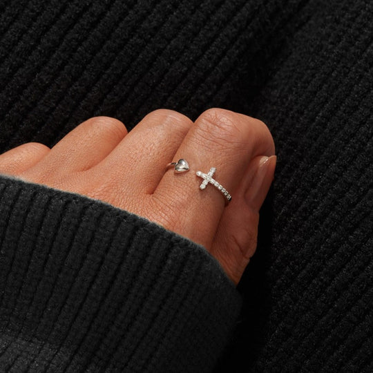 Cross & Heart Ring - To My Daughter Pray Through It 