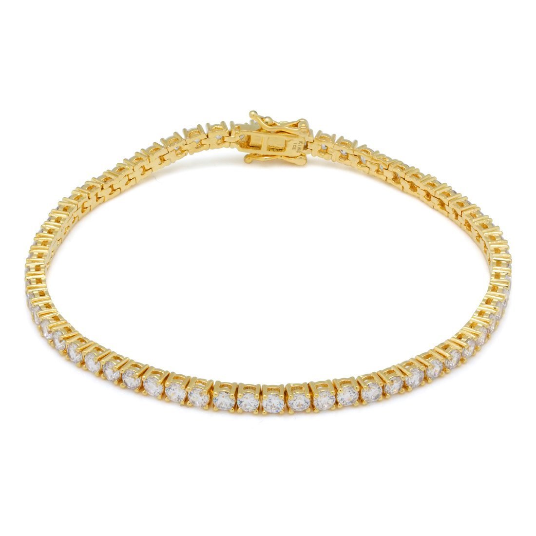 Gold Plated / 14K Gold / 8" 3mm Tennis Bracelet BRX14007