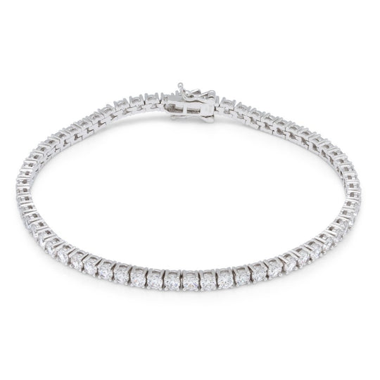 Gold Plated / White Gold / 8" 3mm Tennis Bracelet BRX14006