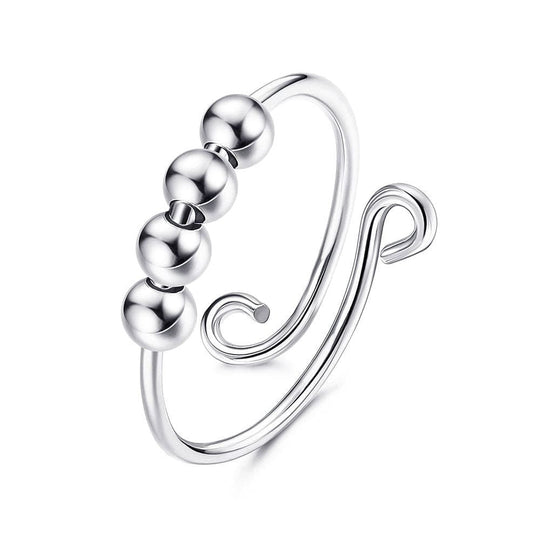 4 Bead Anxiety Adjustable Ring Prevent Nail Biting Ring MelodyNecklace