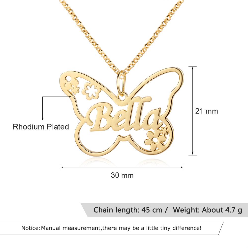 Butterfly Name Necklace Personalized Name Necklaces