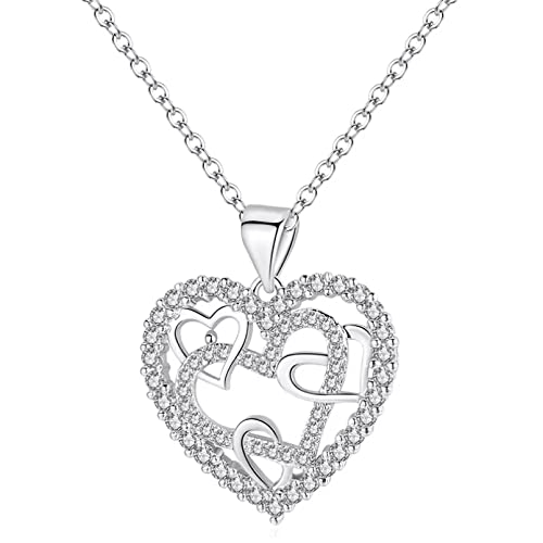 Interlocking Hearts Necklace -''Sisters of my soul & Friends of my heart''