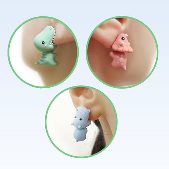 Funny earring Cute animal bite earrings dog earring cat earrings dinosaur earrings