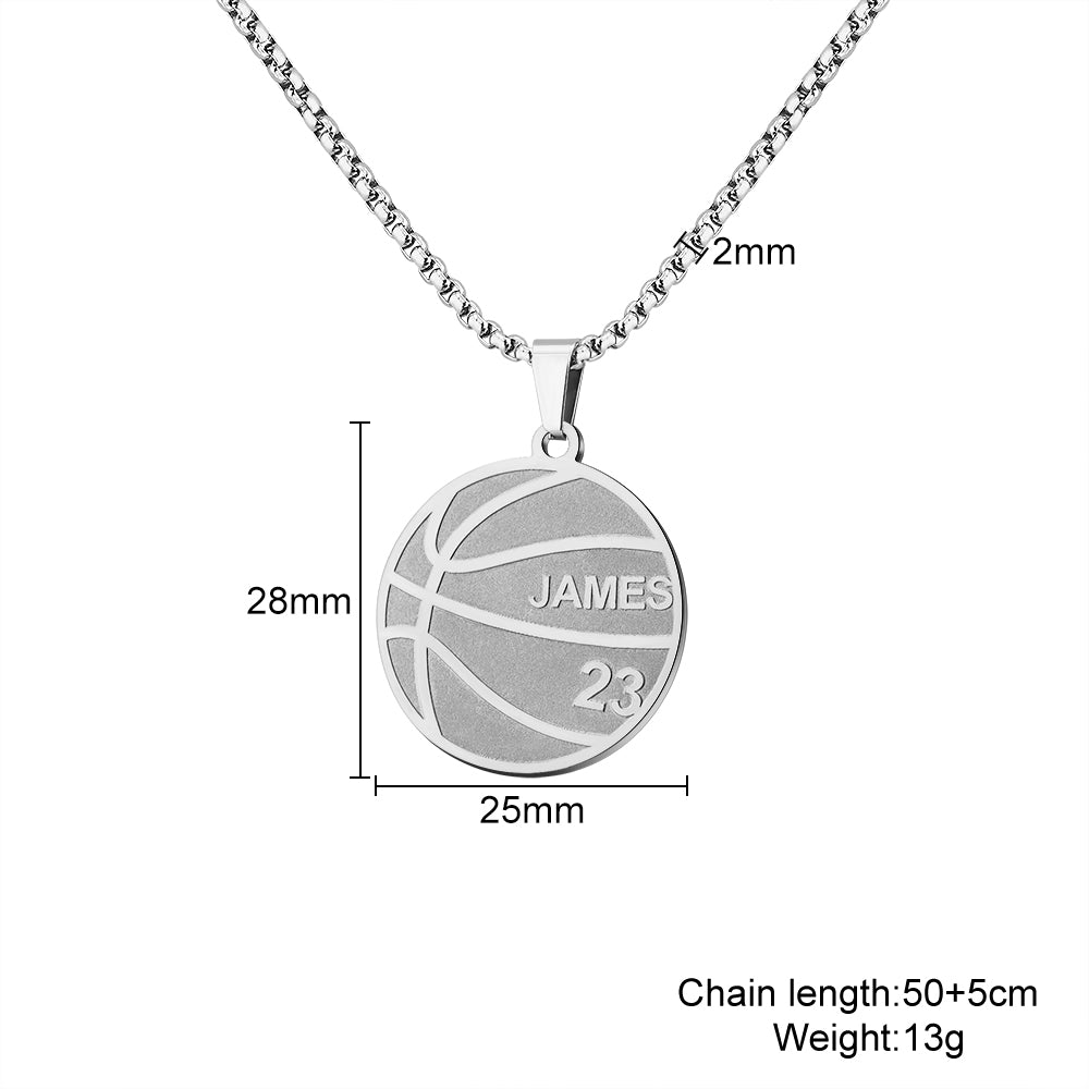 Personalized basketball Necklace-Believe In Yourself, Forever Partner