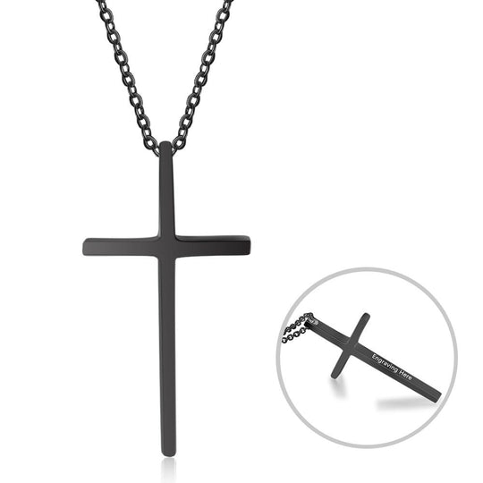 Cross Pendant Necklace For Women Men Engraved Name Personalized Necklace