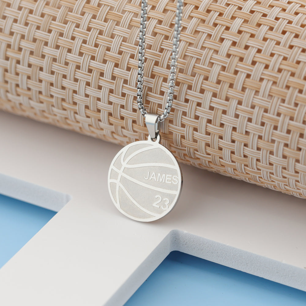 Personalized basketball Necklace-Believe In Yourself, Forever Partner