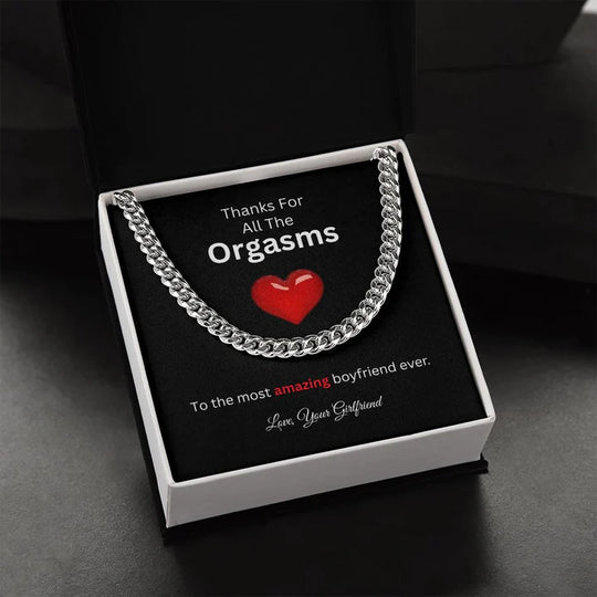 Valentines Day Gifts for himTo The Most Amazing Boyfriend Thanks For All The Orgasms Cuban Chain Necklace