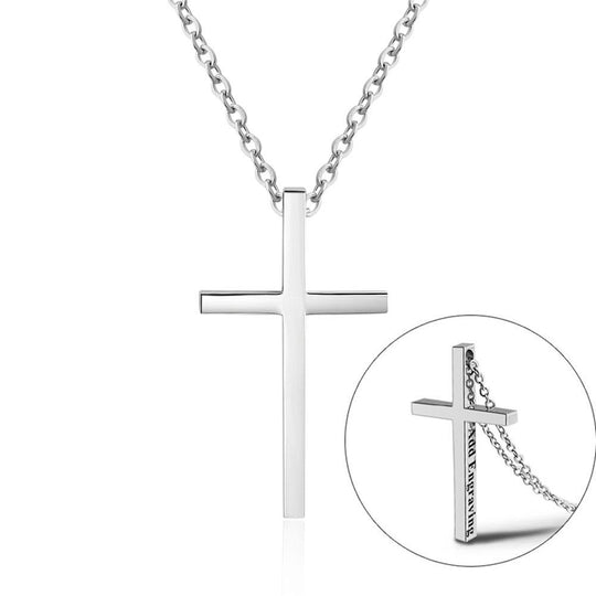 Cross Pendant Necklace For Women Men Engraved Name Personalized Necklace