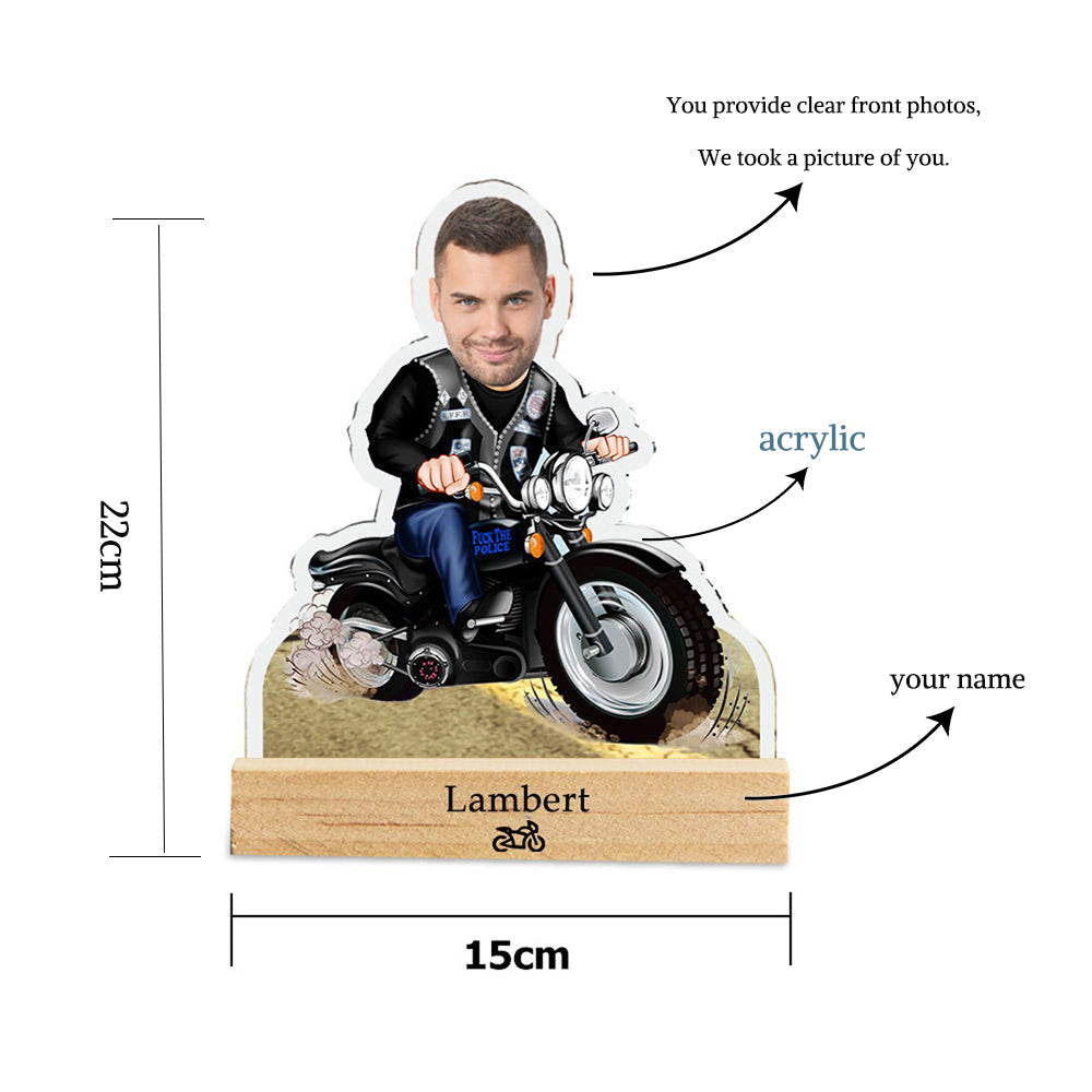Personalized Funny Face Night Light Motorcycle LED Lamp Home Decor