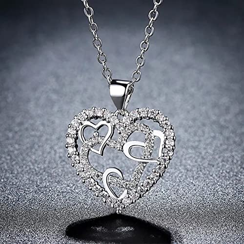 Interlocking Hearts Necklace -''Sisters of my soul & Friends of my heart''