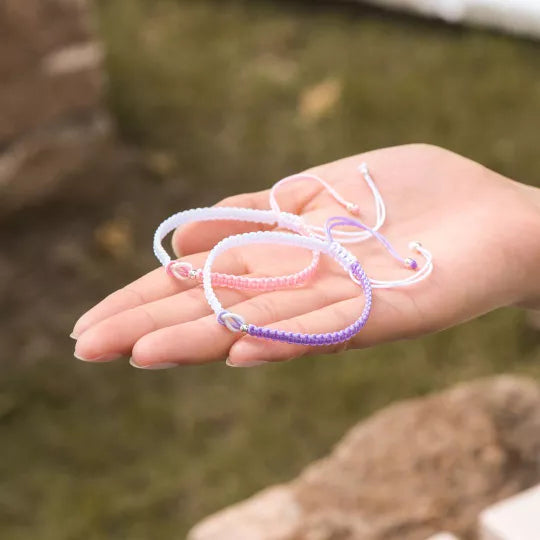 Mother and Daughter Forever Linked Together Handmade Braided Bracelet Birthday Gift