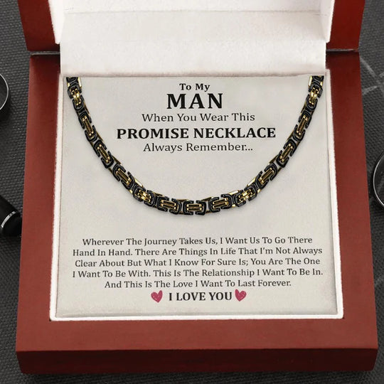 To My Man I LOVE YOU Cuban Link Necklace Stainless Steel Necklace Valentine's Gift for Husband Boyfriend