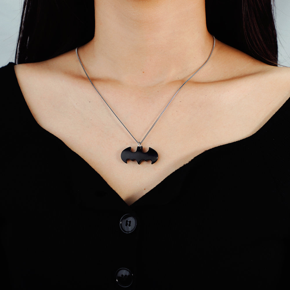 Halloween Jewelry Black Bat Necklace