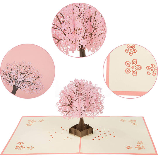 Valentine's Day 3D Pop-up Plum Blossom Greeting Cards Romantic Wedding Invitation Card for Her Him