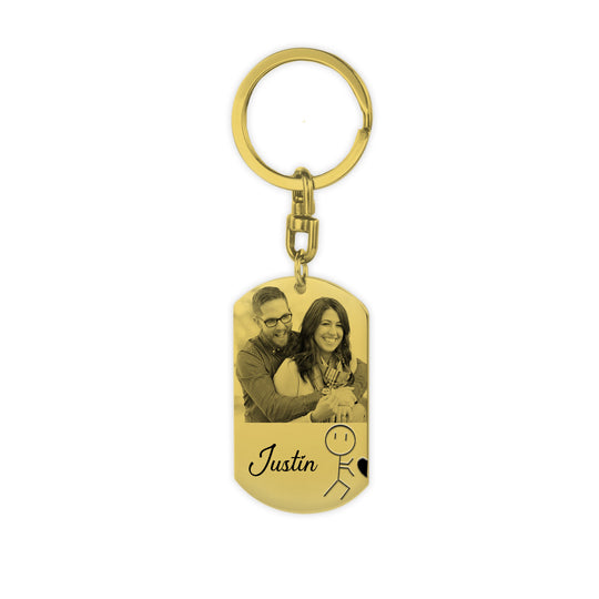 Anniversary date ideas Couple Keychain Customized Photo Funny Heart Matching Keyring