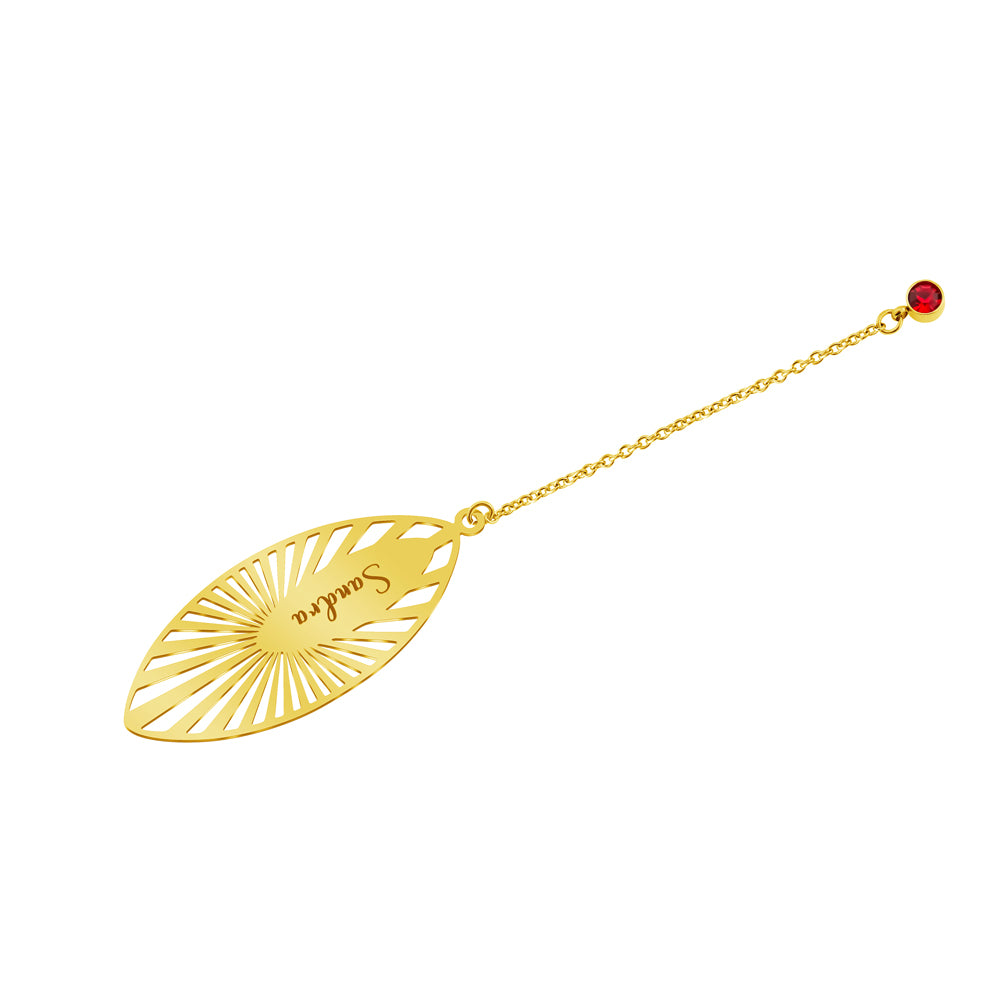 Personalized Name and Birthstone Leaf Bookmark