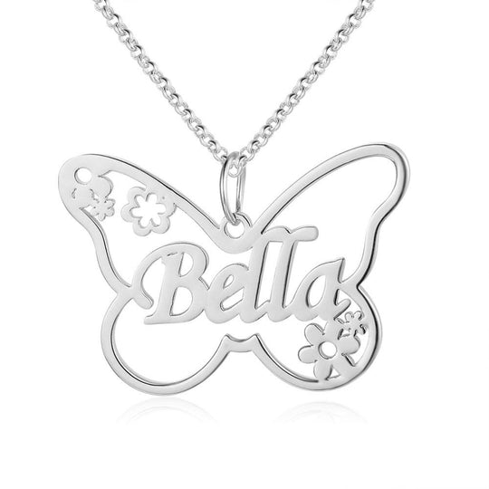 Butterfly Name Necklace Personalized Name Necklaces