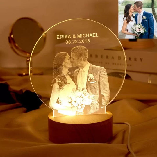 Personalized Photo Night Light 3D Illusion Lamp for Family