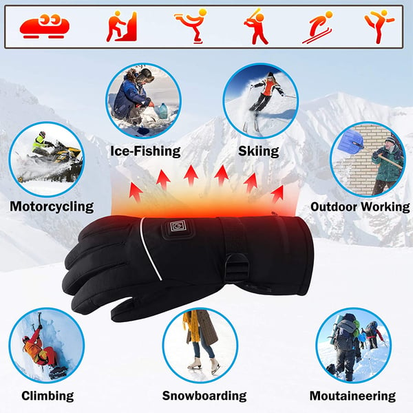 Winter Electric Heated Gloves Thermal Hand Warmers With Touch Screen