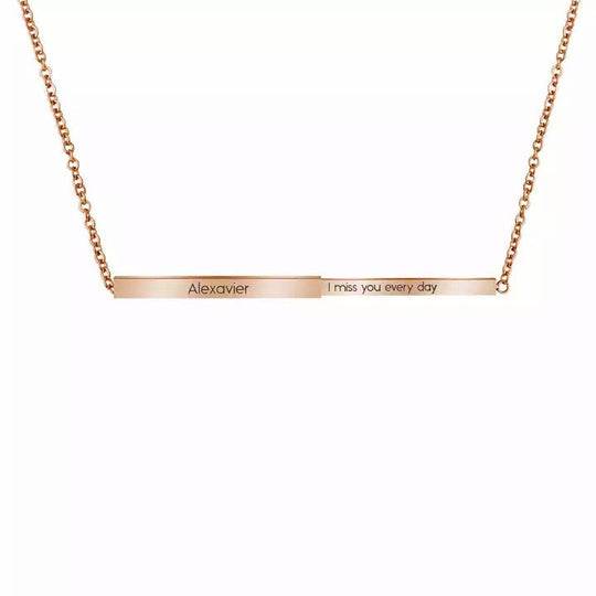 Personalized Secret Message Engraved Slider Necklace