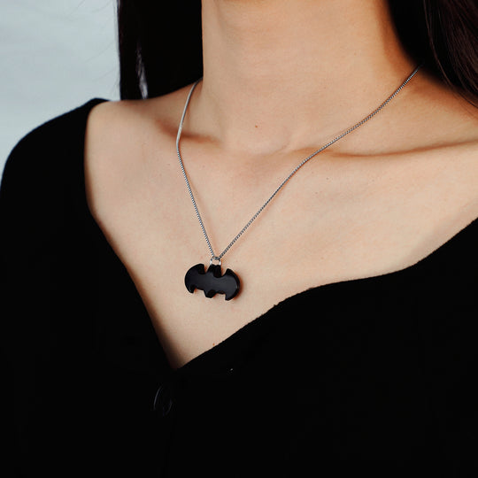 Halloween Jewelry Black Bat Necklace