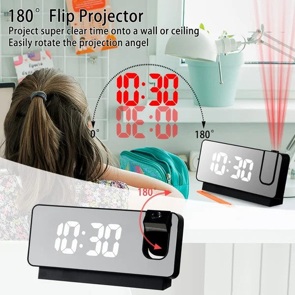Mirror projection Alarm Clock