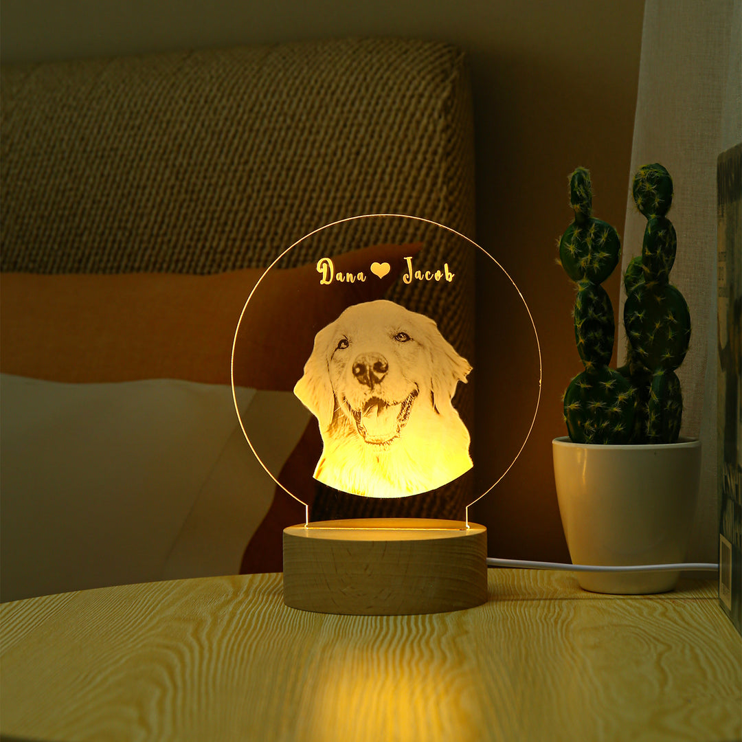 Personalized Photo Night Light 3D Illusion Lamp for Family