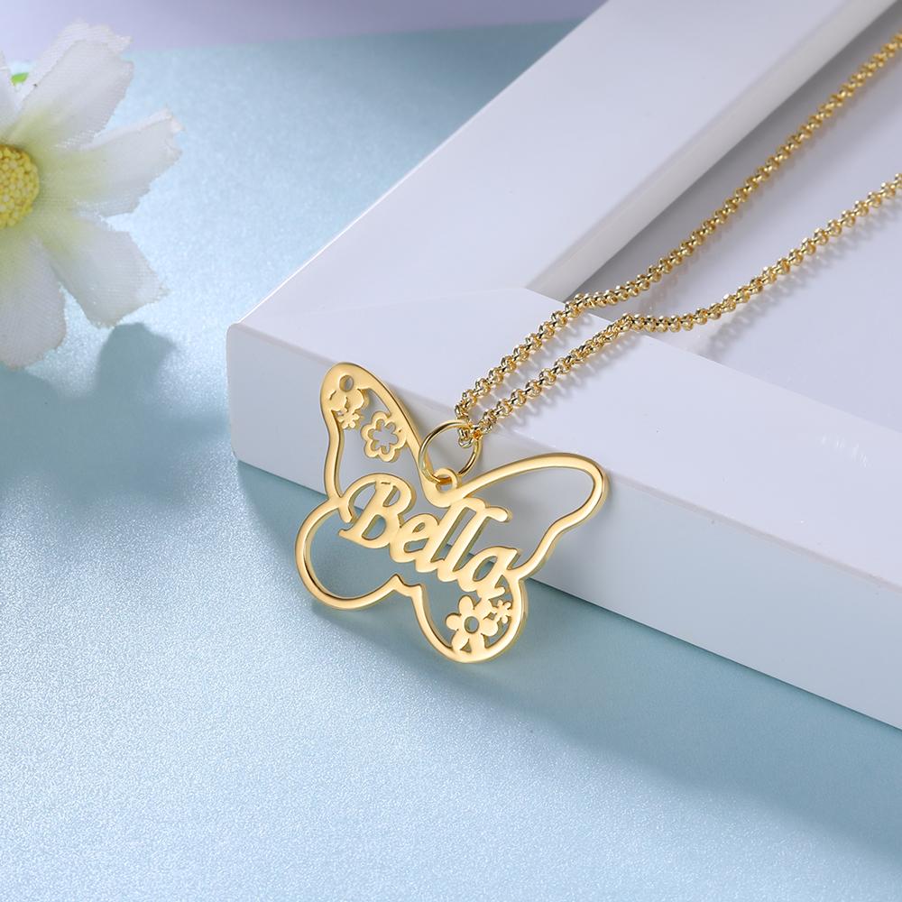 Butterfly Name Necklace Personalized Name Necklaces