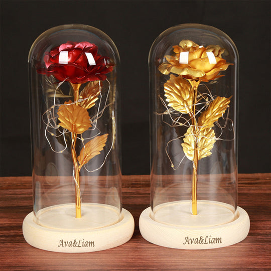 Enchanted Rose Night light Custom Text Rose LED Lamp Romantic Gift